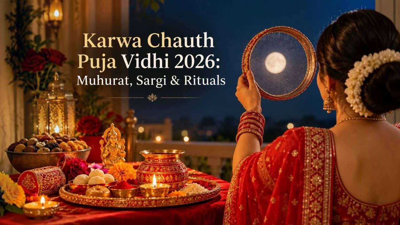 Karwa Chauth Puja Vidhi 2026: Muhurat, Sargi & Rituals