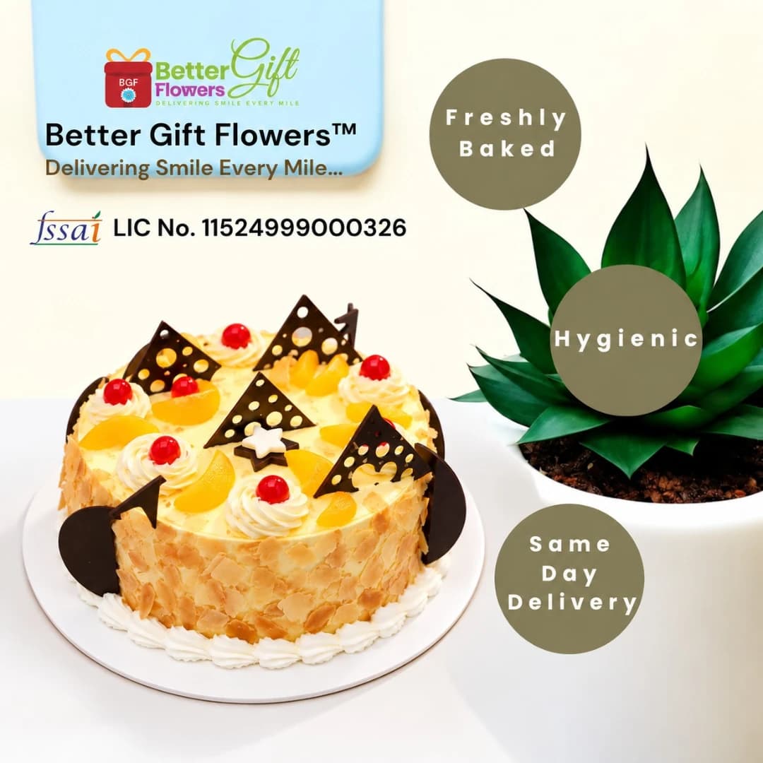 Pineapple almond cake with fresh pineapple topping and same day delivery
