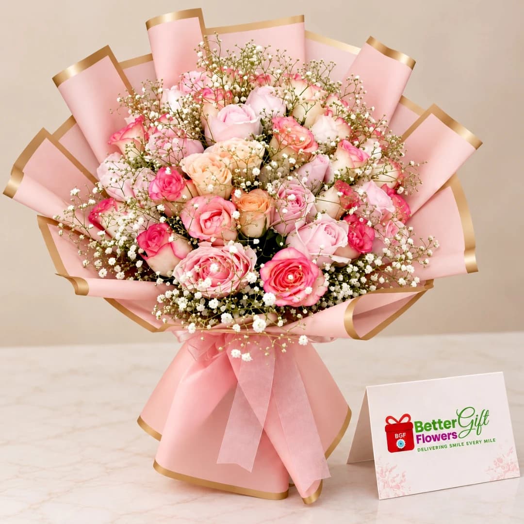 Pink Rose Mixed Bouquet