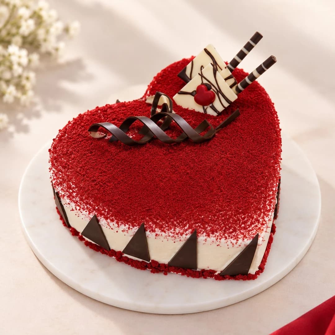 Red Velvet Heart Shape Cake