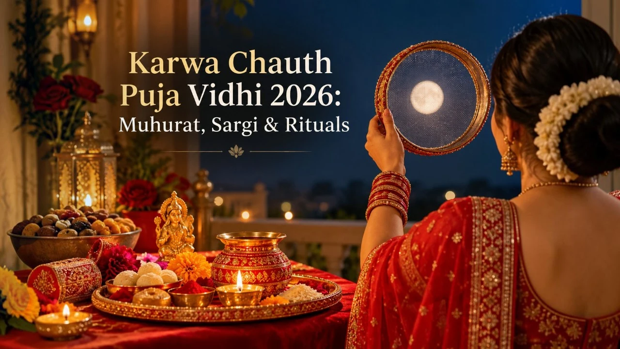 Karwa Chauth Puja Vidhi 2026: Muhurat, Sargi & Rituals