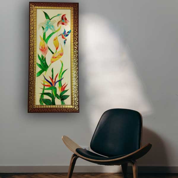 Bird Of Paradise Glass Painting