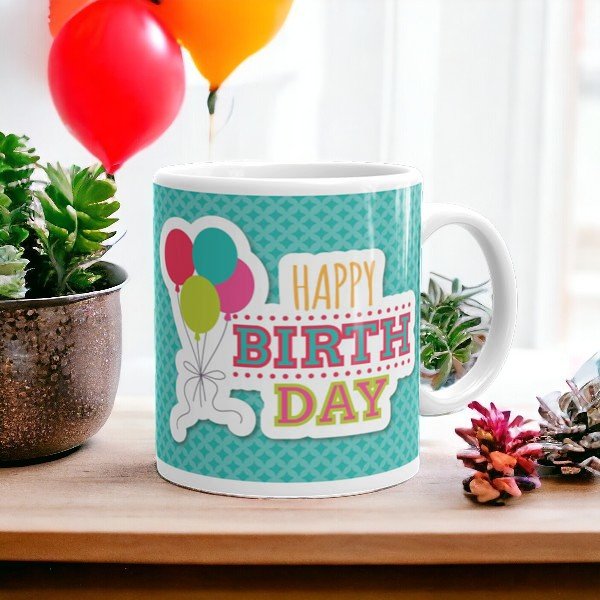 Customized Happy Birthday Balloon Mug
