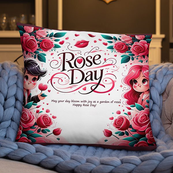 Happy Rose Day Cushion