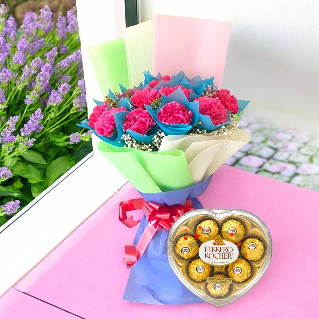 Carnation Bouquet And Ferrero