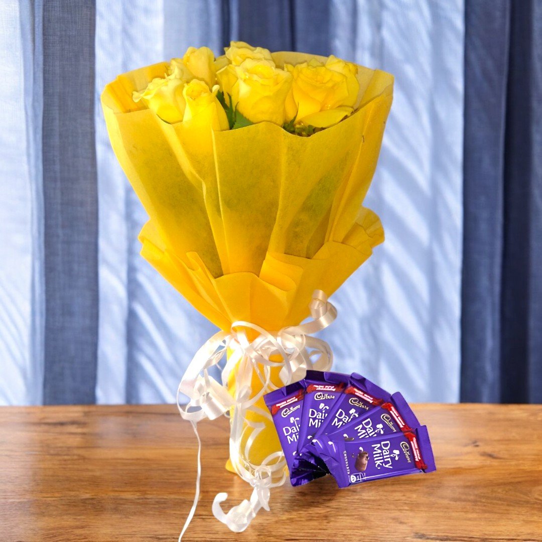 Chocolates N Yellow Roses