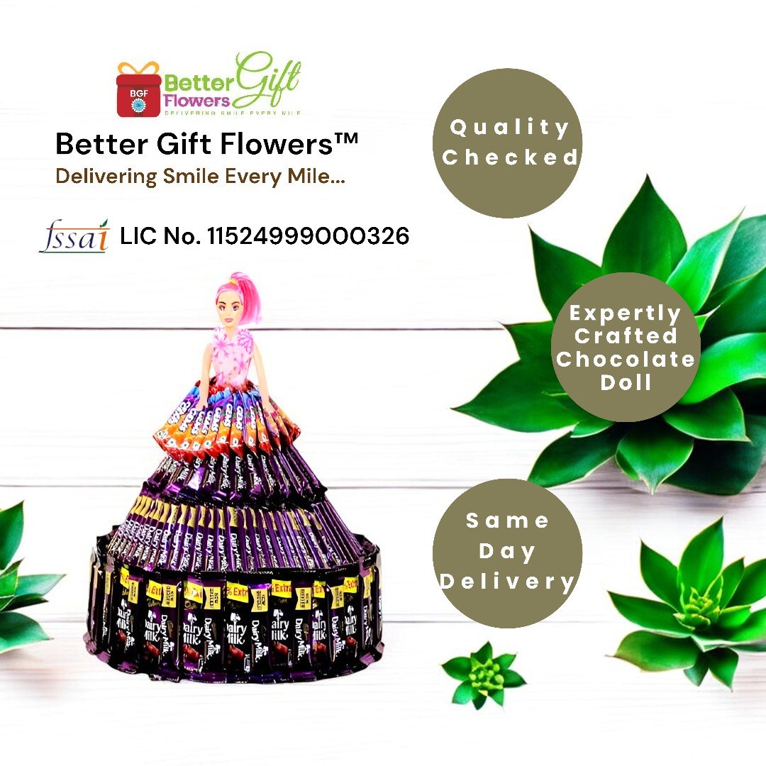 Quality checked, expertly crafted A Chocolate Doll made with Cadbury Dairy Milk by BetterGiftFlowers.
