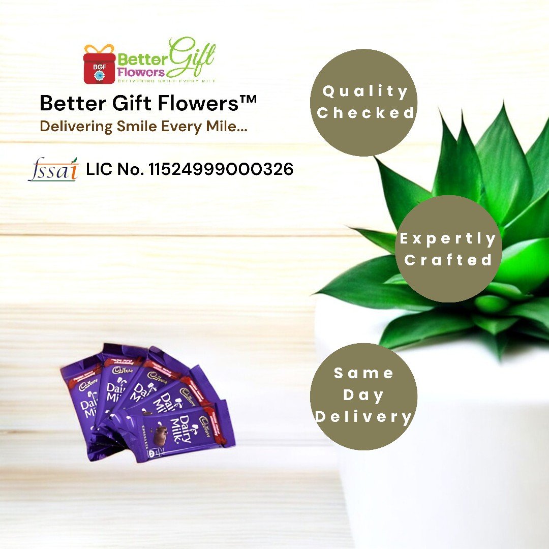 quality checked dairy milk chocolates from BetterGiftFlowers in a cute combo