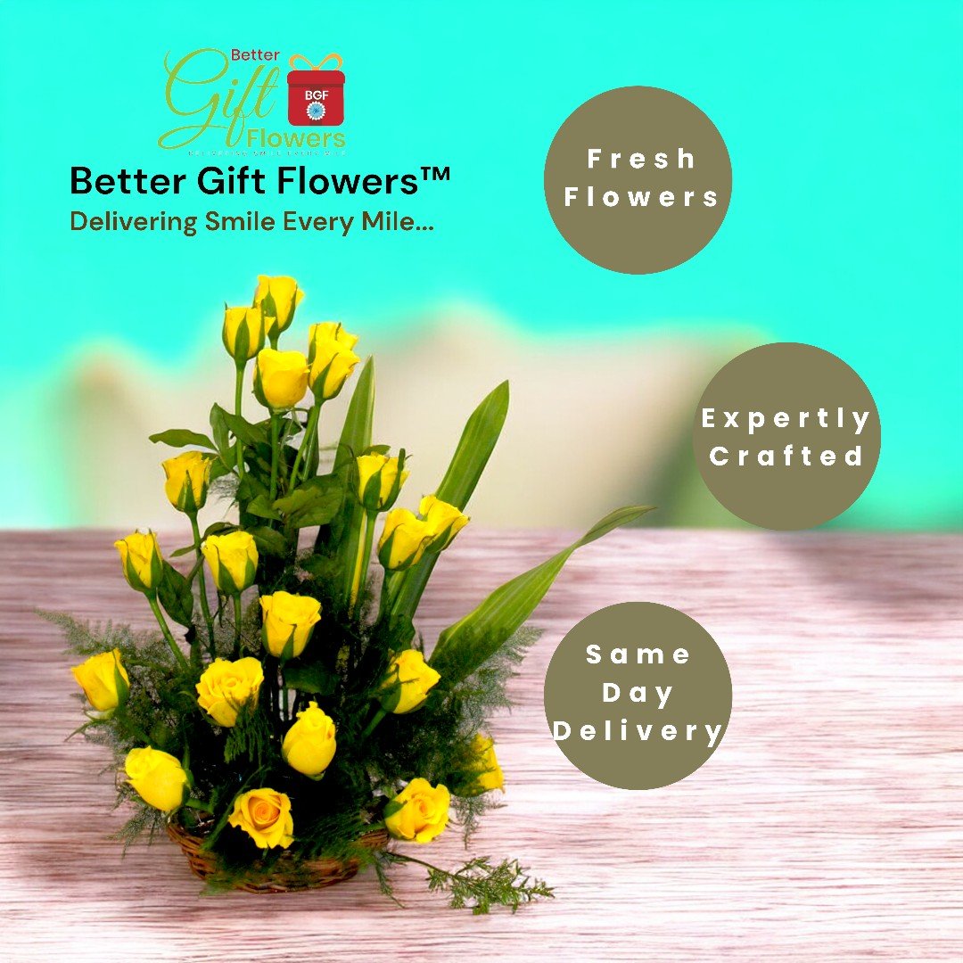 Beautiful yellow roses arrangement and Haldiram's Rasgulla from BetterGiftFlowers, available with same-day delivery
