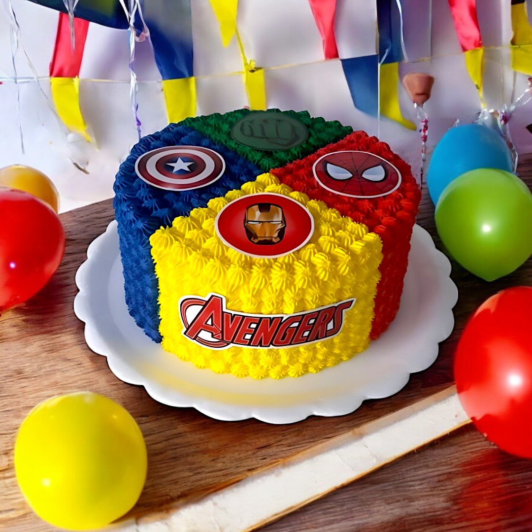 BetterGiftFlowers superhero Avengers cake in colorful design for birthday celebration