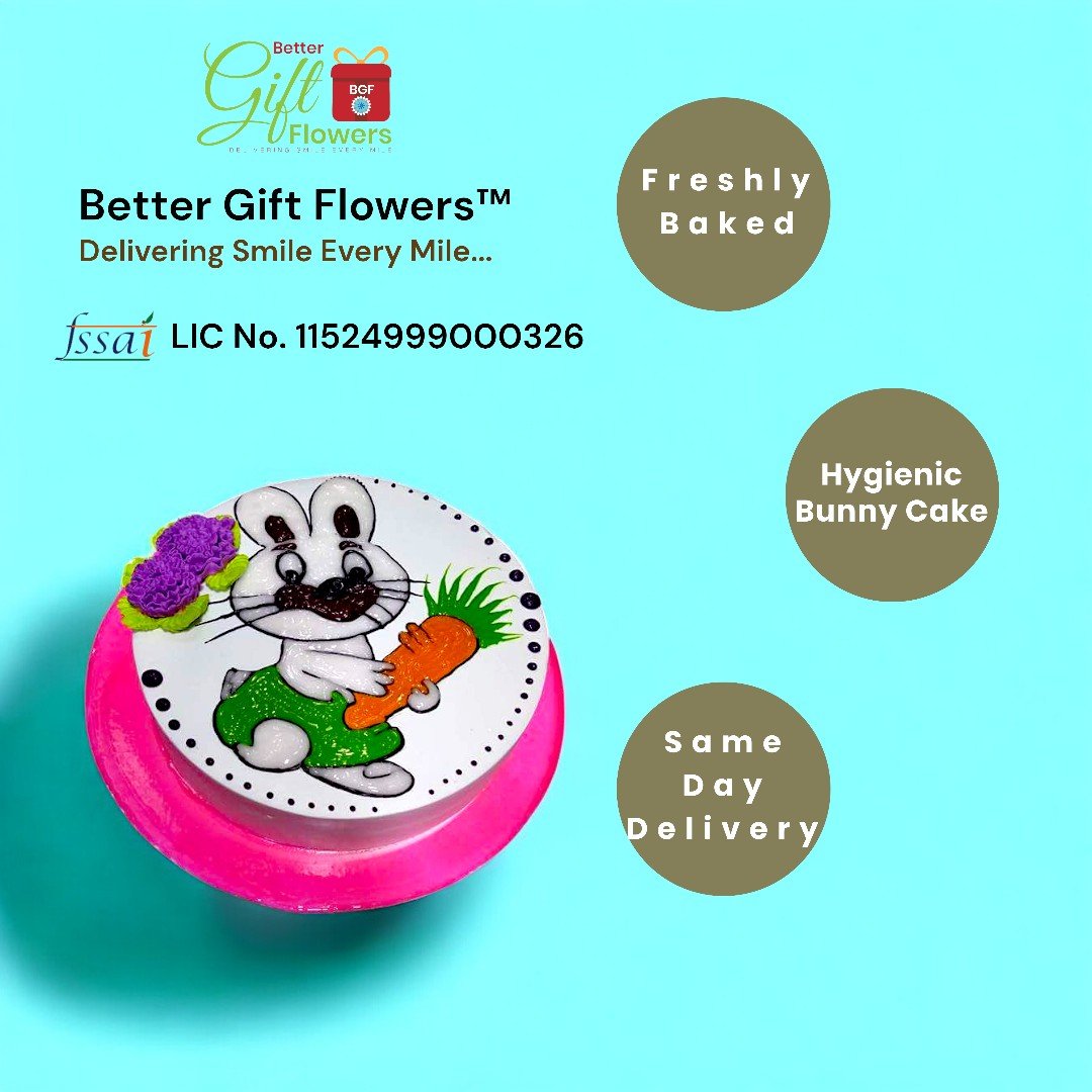BetterGiftFlowers hygienic Bunny Cake with fresh ingredients and same-day delivery option.