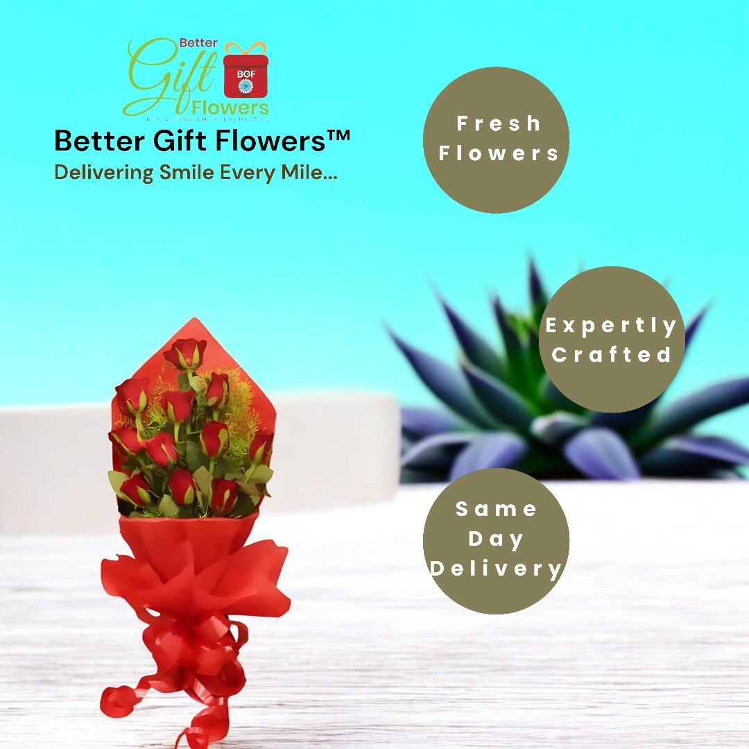 Red rose bouquet from Better Gift Flowers, expertly crafted for Celebration Pack.