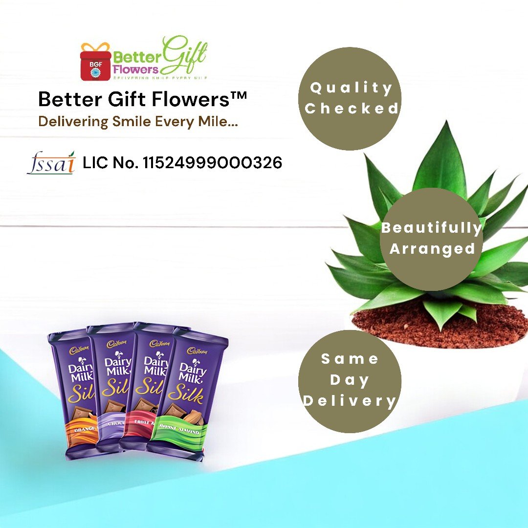 4 Dairy Milk Silk chocolates included in the Better Gift Flowers Celebration Pack.