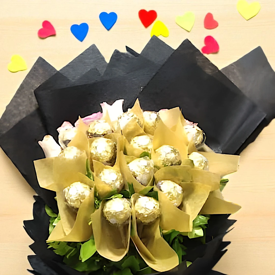 gold ferrero rocher bouquet gift for festive occasions bettergiftflowers