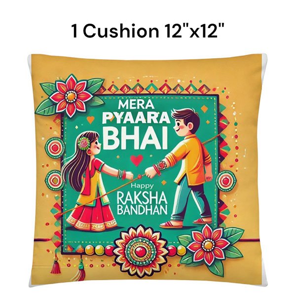 happy raksha bandhan cushion
