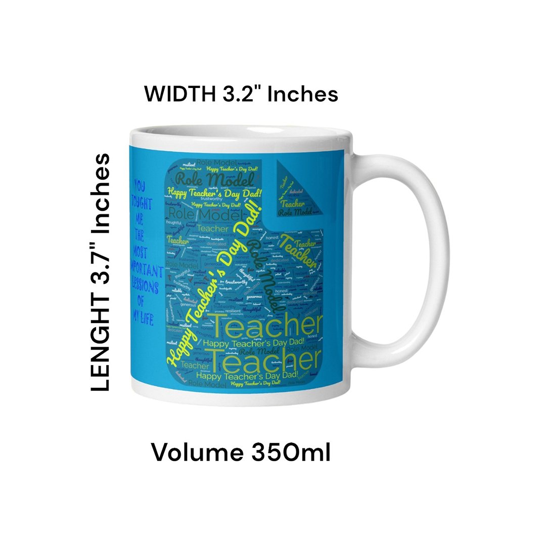 BetterGiftFlowers blue ceramic mug for Teacher's Day Dad edition, 350ml capacity