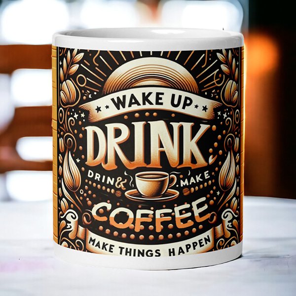 wake up drink coffee make things happen customized mug