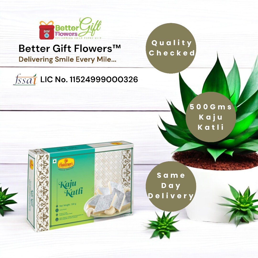 500g Kaju Katli by Haldiram’s with quality checked by BetterGiftFlowers.