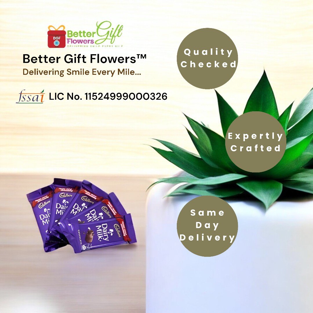 A display of Dairy Milk chocolates with quality checked assurance from BetterGiftFlowers, ready for same-day delivery.