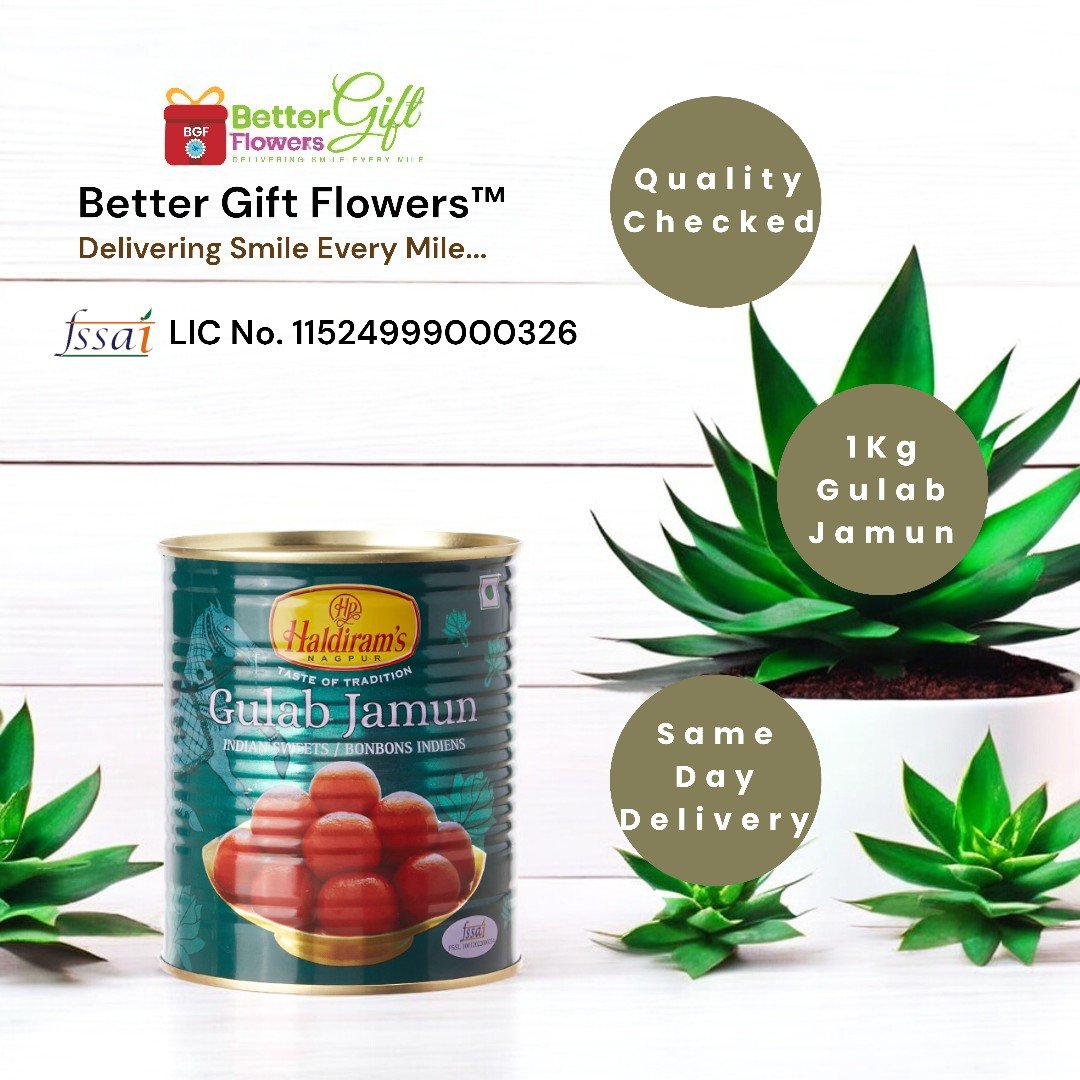 1 kg Haldiram's Gulab Jamun from BetterGiftFlowers with same-day delivery.