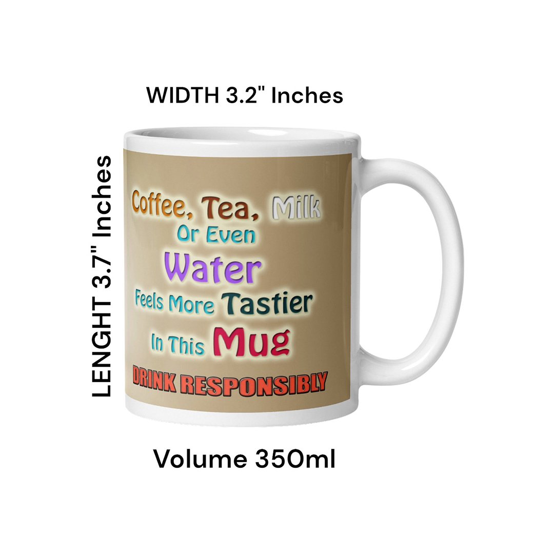 Size and dimension guide for the "Sweet Warning" mug by BetterGiftFlowers, highlighting the playful design and text.