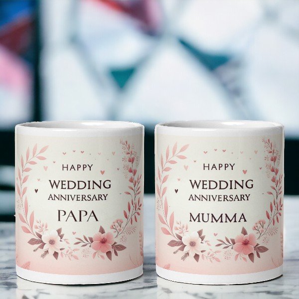 Happy Anniversary Mumma Papa Mugs Set Of 2
