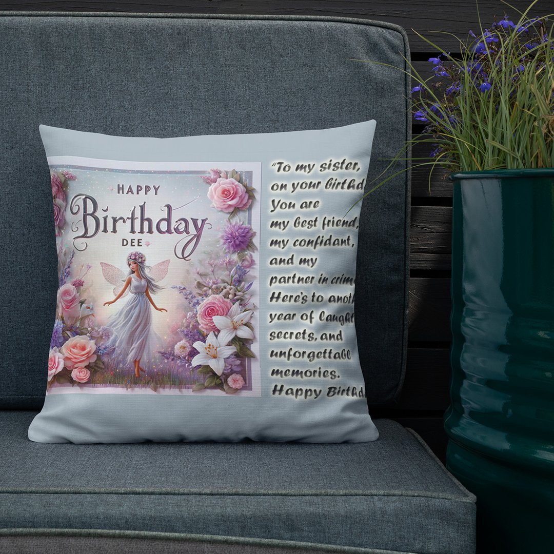 Happy Birthday Dee Cushion With Message