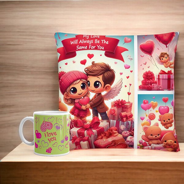 Love Couple Cushion And Mug Combo