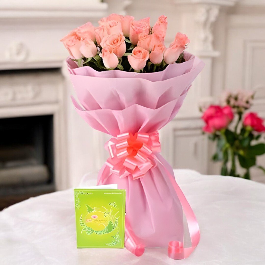Pink Roses Bunch