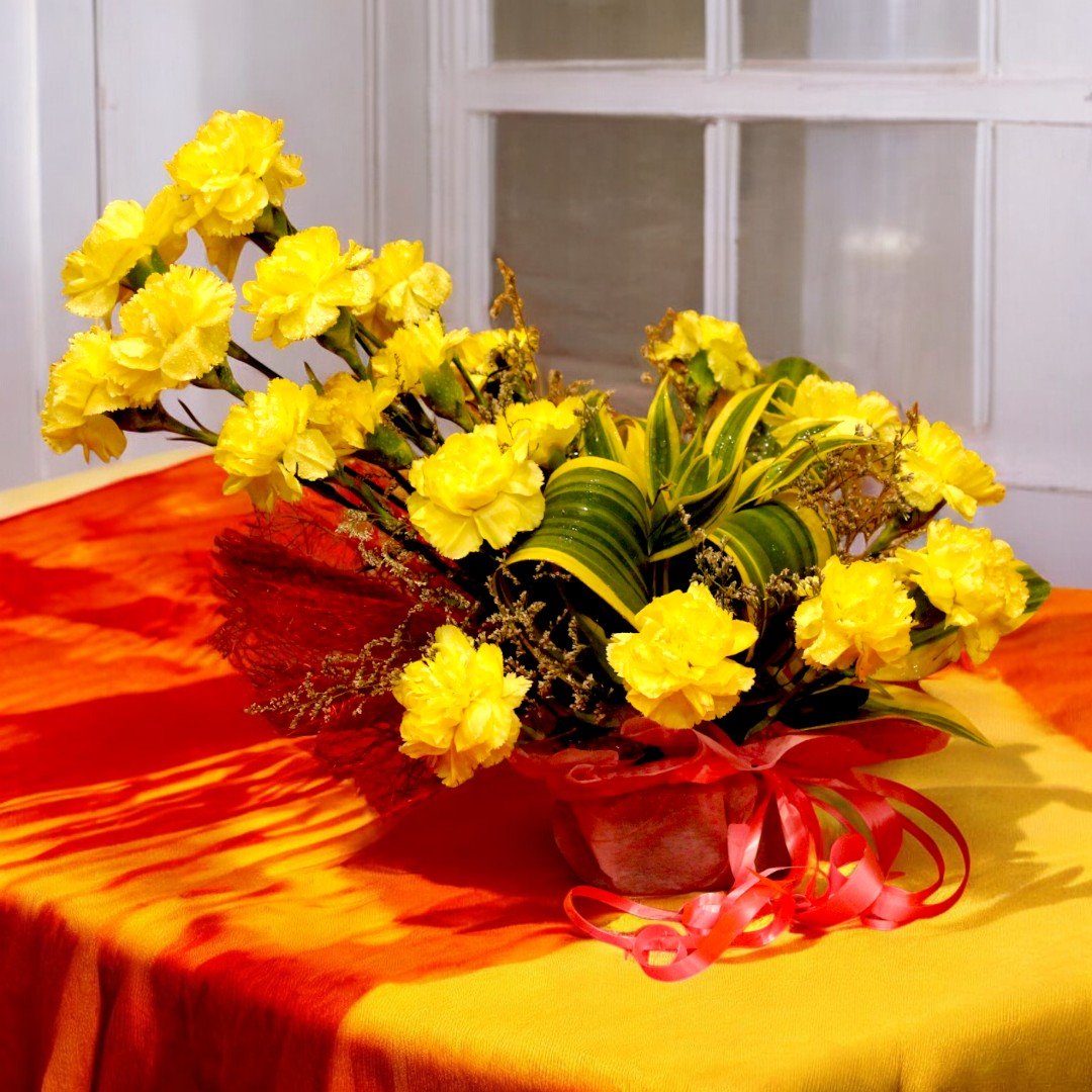 Yellow Carnations Bouquet