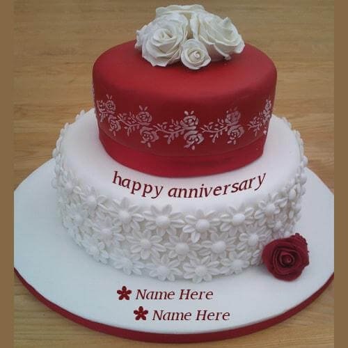 Romantic Wedding Anniversary Cake Design with Name and Photo Edit -  Birthday Cake With Name and Photo | Best Name Photo Wishes
