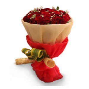 Online delivery of red rose bouquet