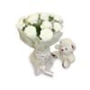 order White carnations and teddy online