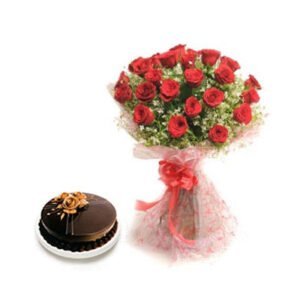 buy red roses and chocolate cake online