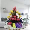 mix flowers basket and dairy milk chocolates