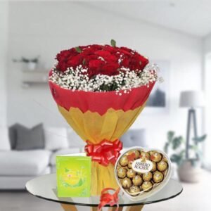 Roses and heart shape ferrero box