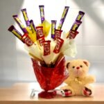 Sweet and Cute chocolate bouquet with teddy by BetterGiftFlowers