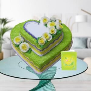 2 tier double heart cake