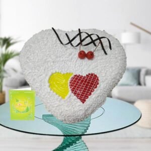 Creamy White Forest Connected Hearts Cake