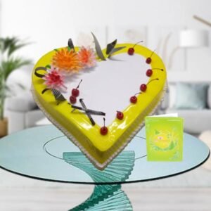 pineapple cream heart cake