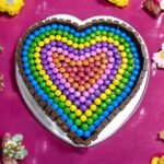 Colorful KitKat Heart Shape Cake from BetterGiftFlowers with candy topping