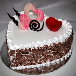 black forest heart shape cake