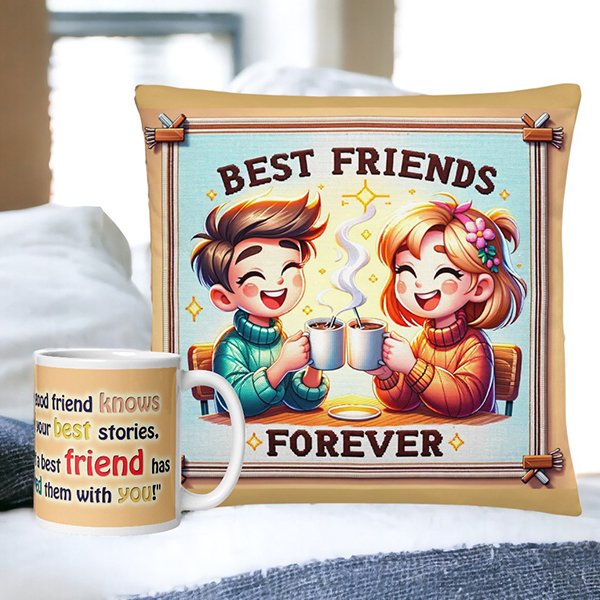 Best Friends Forever Cushion And Mug Combo