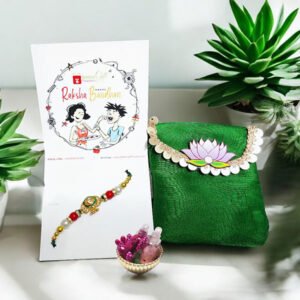 fish eye rakhi with roli chawal and pouch
