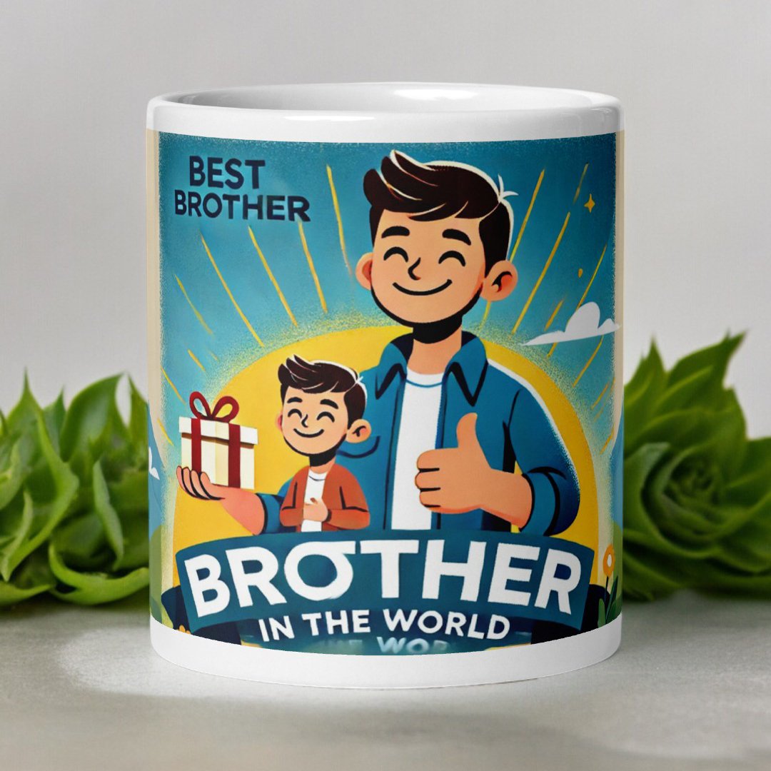 BetterGiftFlowers Best Brother Mug with a vibrant design celebrating the best brother in the world.