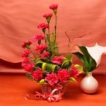 Radiant Pink Bliss Carnation Arrangement by BetterGiftFlowers – a perfect floral gift.